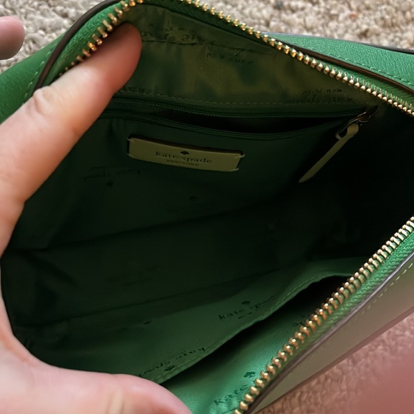 COPY - Kate Spade Harper Green Bean Leather Crossbody Bag Handbag - NWOT - Picture 4 of 10